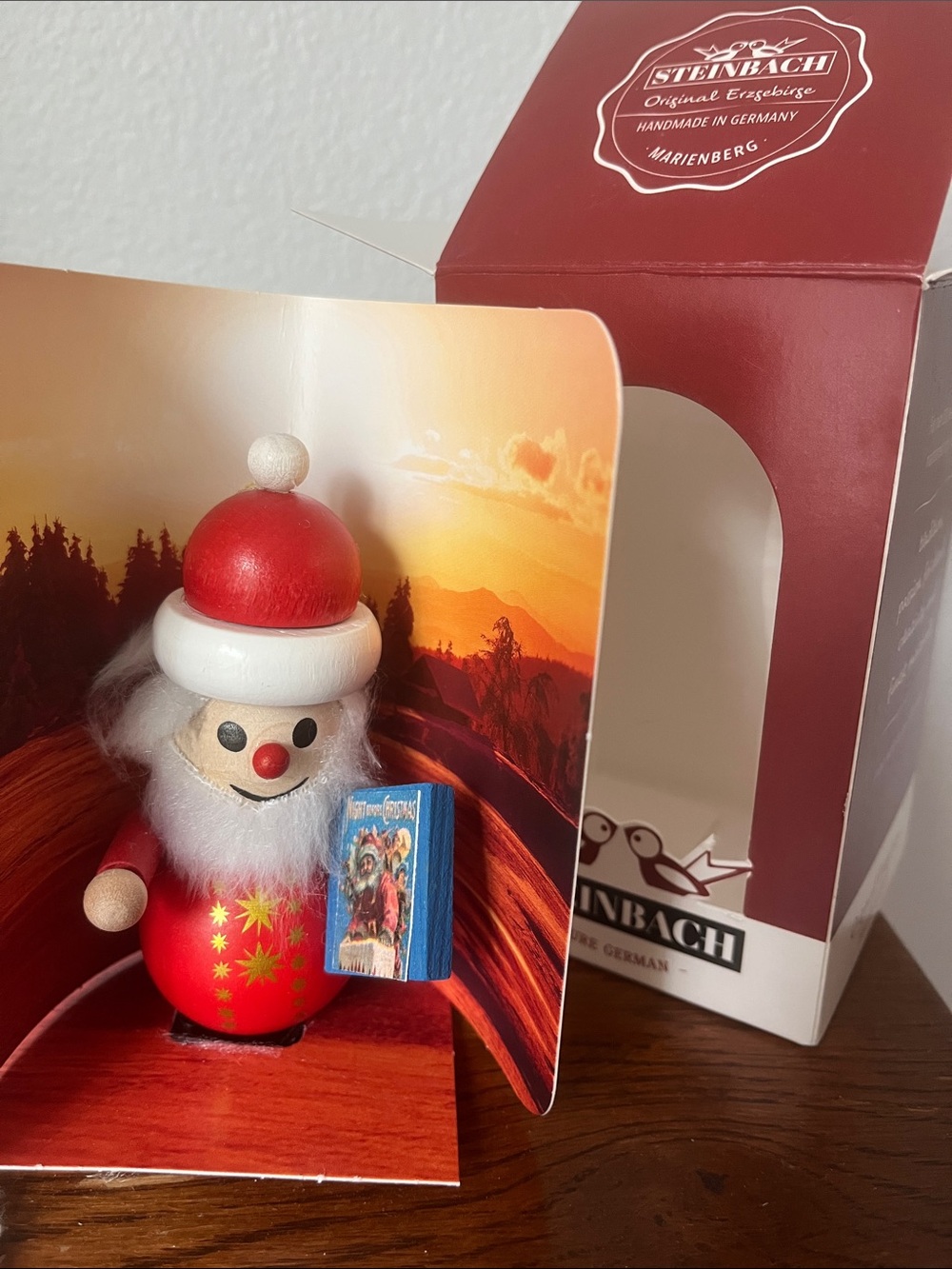 Steinbach: German Red Santa Wooden Holiday Figure - Festive Home Holiday Decor